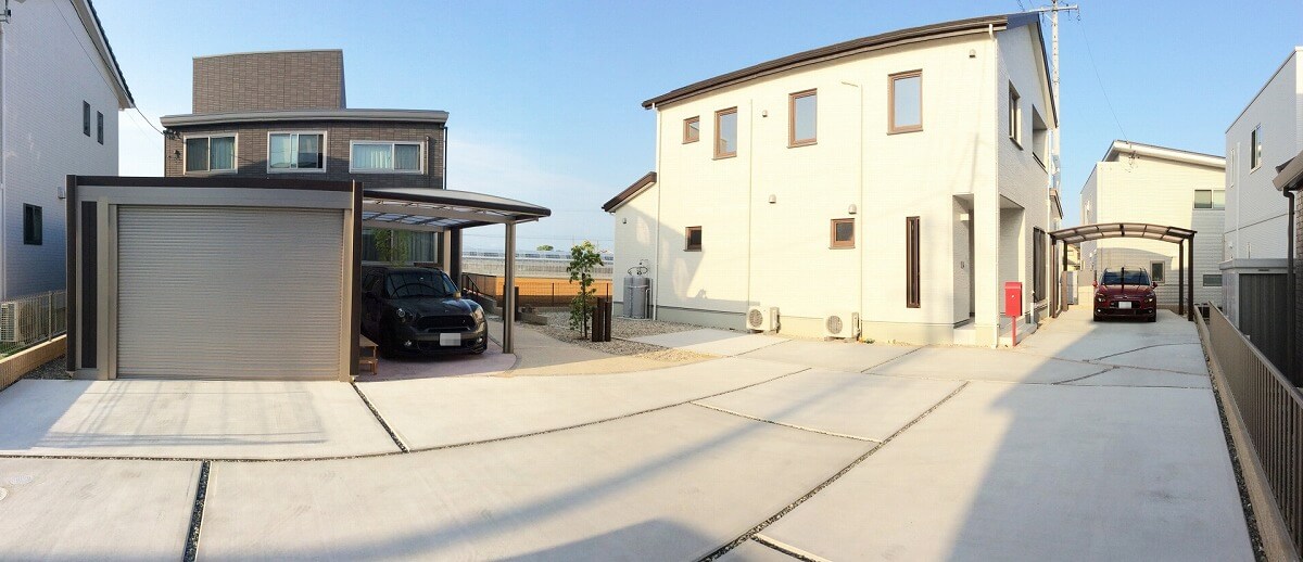 おしゃれガレージのある2世帯住宅｜浜松市の外構・エクステリア専門店 まろうど