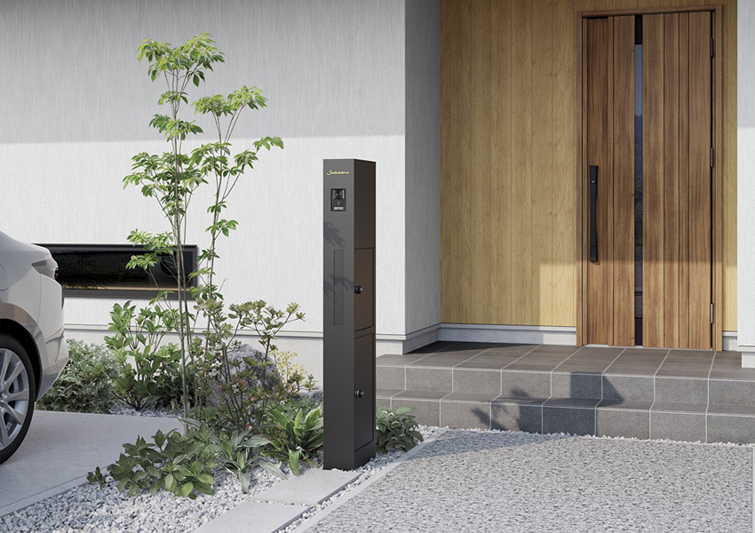 宅配ボックス付き機能ポール『フレムスModea（モデア）』｜浜松市の外構・エクステリア専門店 まろうど