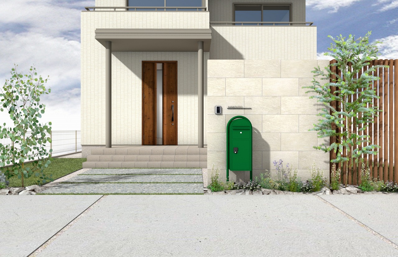 ナチュラルな空間に映える宅配ポスト『ボビ』｜浜松市の外構・エクステリア専門店 まろうど